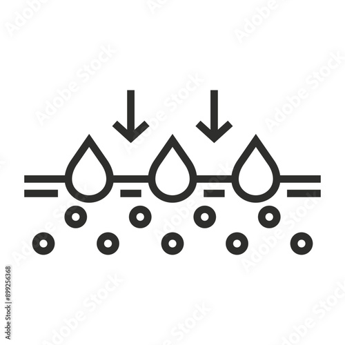 Moisturizing outline icon, editable vector illustration and transparent graphic element. Isolated on white background