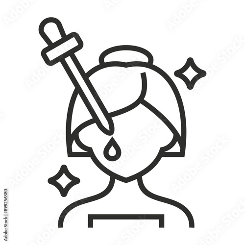 Beauty serum outline icon, editable vector illustration and transparent graphic element. Isolated on white background