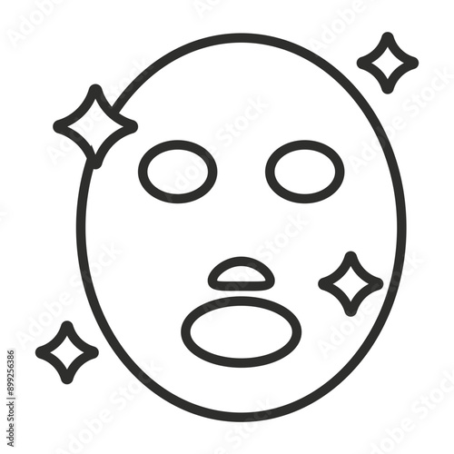 Sheet mask outline icon, editable vector illustration and transparent graphic element. Isolated on white background