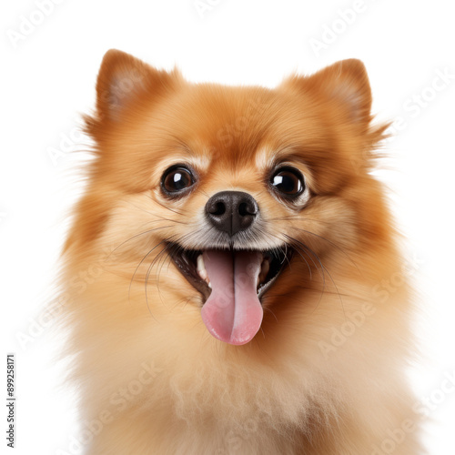 happy cute dog isolated on white