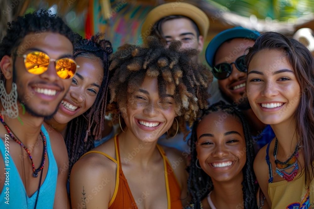 Diverse Multiracial Group Embracing Joyful Togetherness in Colorful Harmony Diverse Multiracial Group Embracing Joyful Togetherness in Colorful Harmony