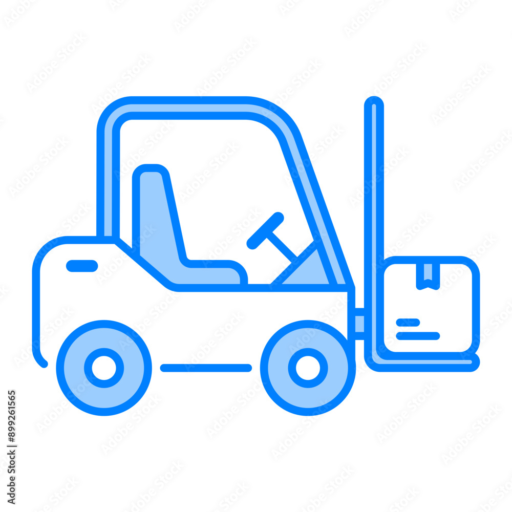 Naklejka premium Forklift icon. Forklift, Warehouse, Logistics, truck, Unloading, Lift truck, Transport, Industrial, Pallet. Vector icon illustration
