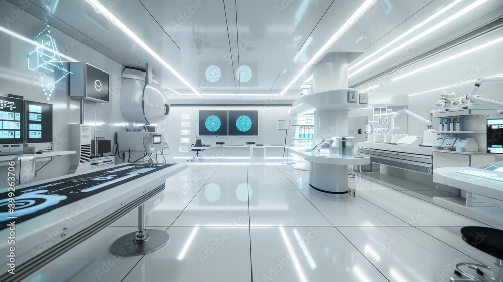 Futuristic Laboratory Interior: A Glimpse into the Future of Science Futuristic Laboratory Interior: A Glimpse into the Future of Science