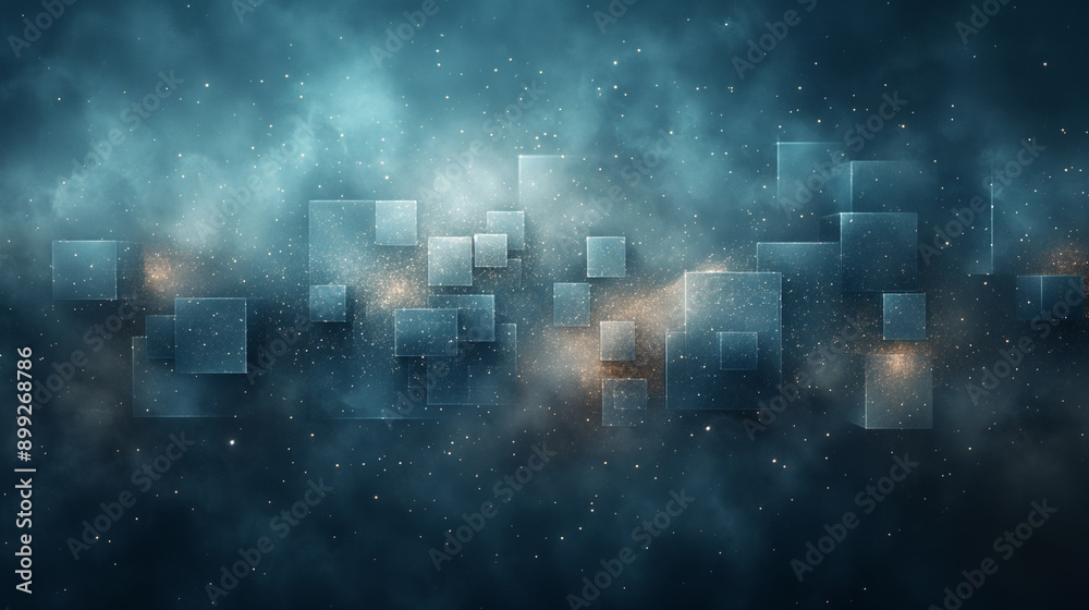 Fototapeta premium A blue sky with a lot of stars and a few clouds
