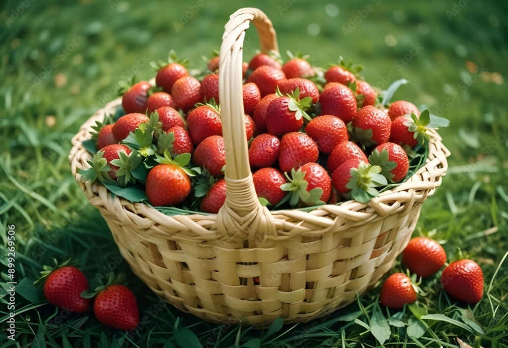 Freshly picked strawberries from the garden in a bowl. Close-up photo of the fruit.