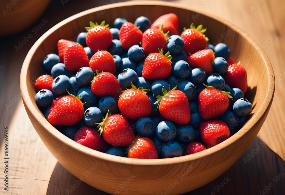 Freshly picked strawberries, blueberries, and raspberries in a bowl. Fruit harvest. Close-up photo of the fruit Freshly picked strawberries, blueberries, and raspberries in a bowl. Fruit harvest. Close-up photo of the fruit