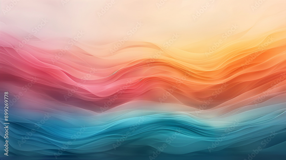 Obraz premium A colorful wave with a blue and orange stripe