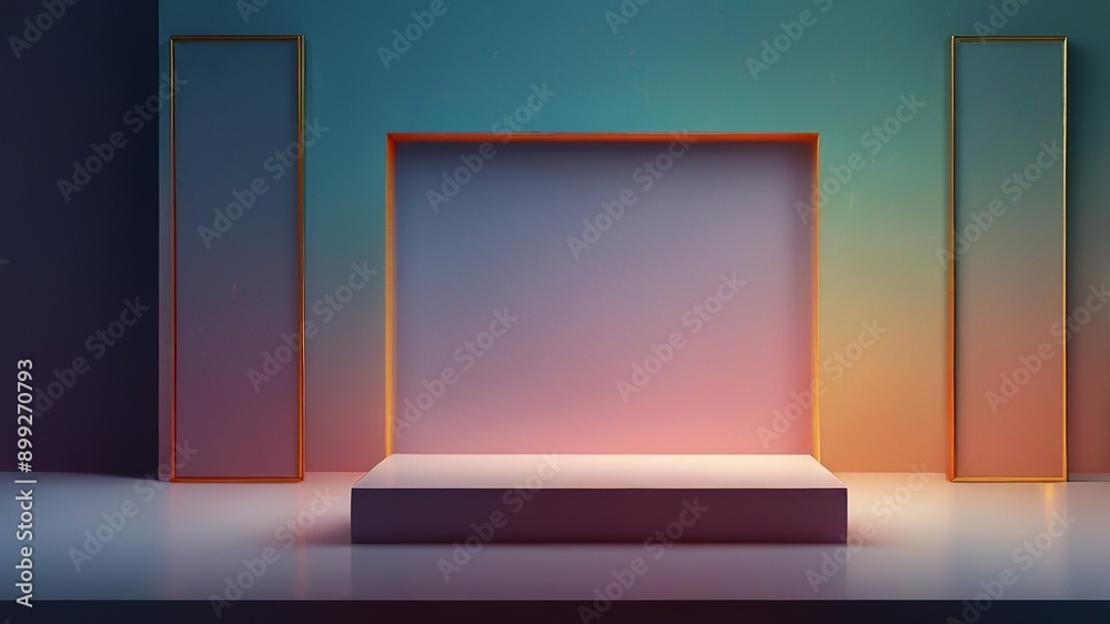 Minimalist Podium Background for Product Presentation. Made with Generative AI Technology Minimalist Podium Background for Product Presentation. Made with Generative AI Technology