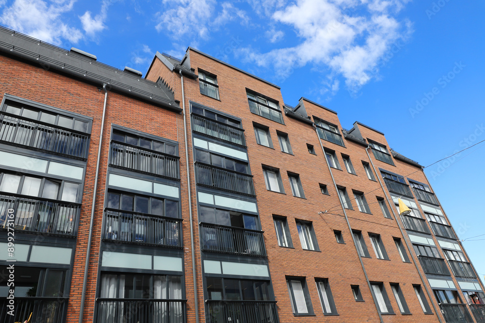 Modern high-rise residential apartment building. Modern high-rise residential apartment building.