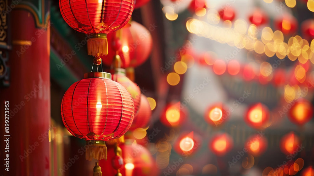 Obraz premium Vibrant Red Lanterns