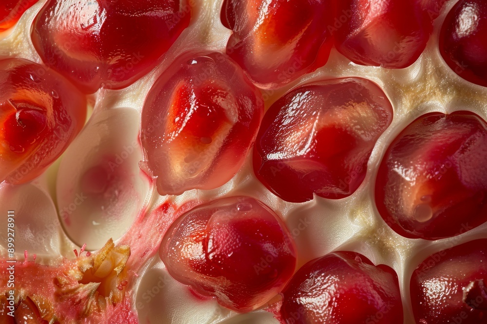 Close-up of Red Pomegranate Arils Close-up of Red Pomegranate Arils