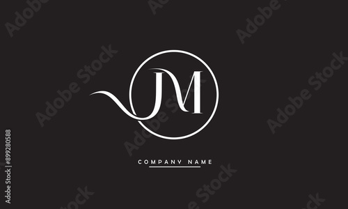 JM, MJ, J, M Abstract Letters Logo Monogram