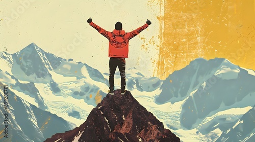 person on top of the mountain