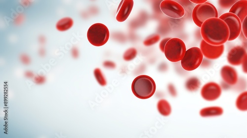 Red blood cells with a white background. Generated Ai