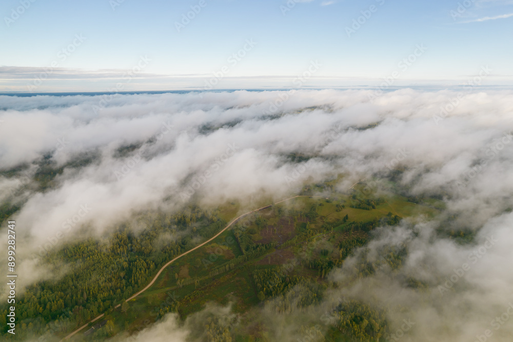 Beautiful nature view with clouds. Aerial view Beautiful nature view with clouds. Aerial view