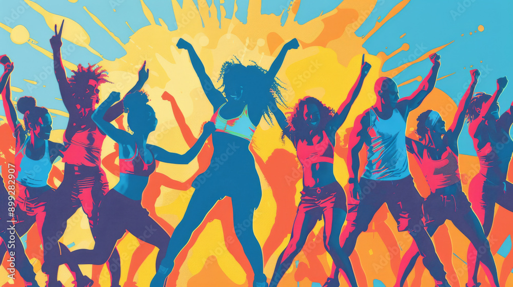 A group of women are dancing and celebrating A group of women are dancing and celebrating