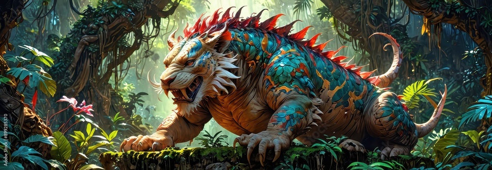 Fototapeta premium Mythical Beast in the Jungle.