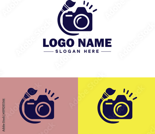 Photography studio icon Photographic studio Photo studio Studio photography flat logo sign symbol editable vector