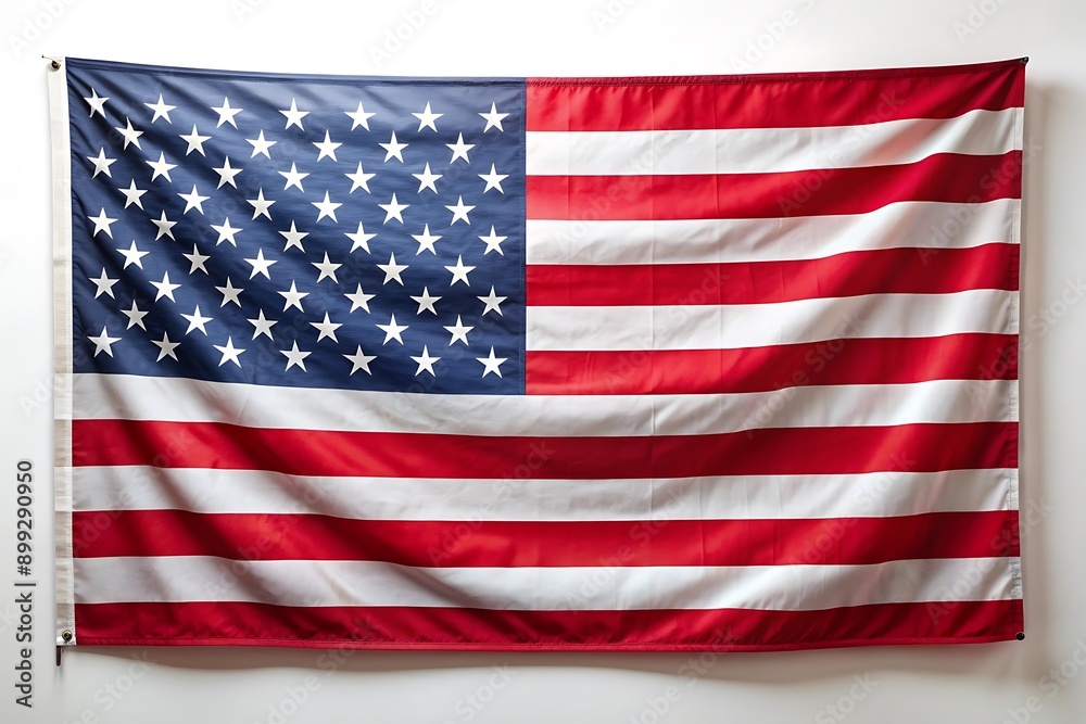 Fototapeta premium American Flag on White Background.
