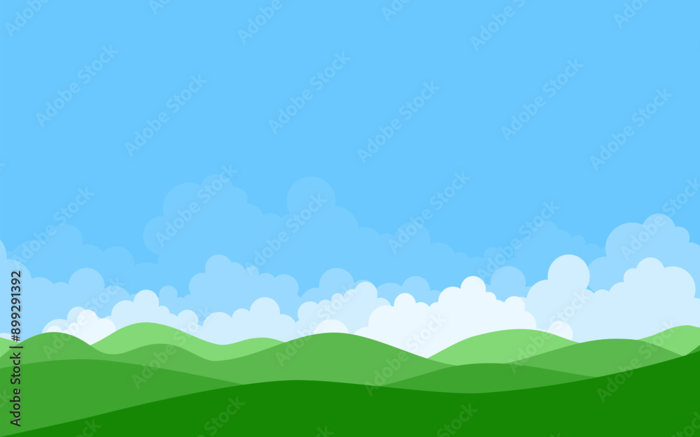 green meadow with clouds nature background green meadow with clouds nature background