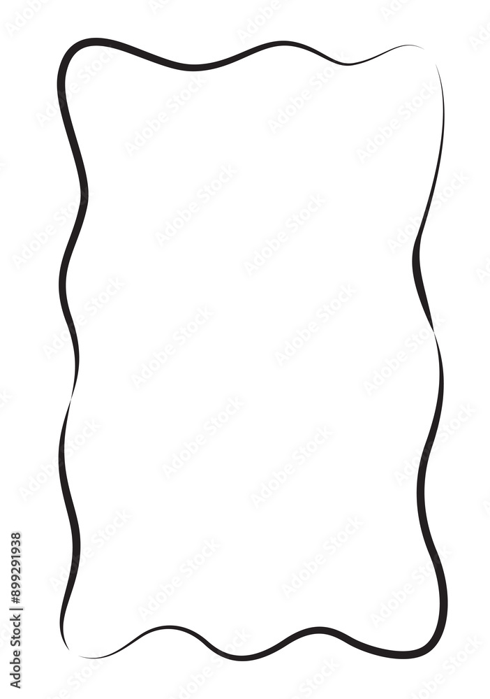 Doodle Vertical Frame, Hand Drawn Border Doodle Vertical Frame, Hand Drawn Border