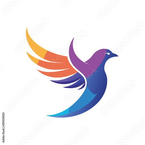 bird colibri hummingbird geometric shattered fractal fraction vibrant colorful logo vector icon template. Ai generate