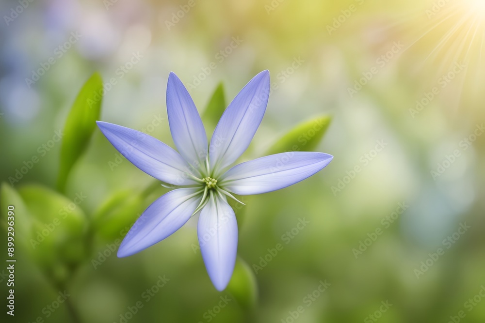 Fototapeta premium Spring starflower flower bokeh background, AI Generated