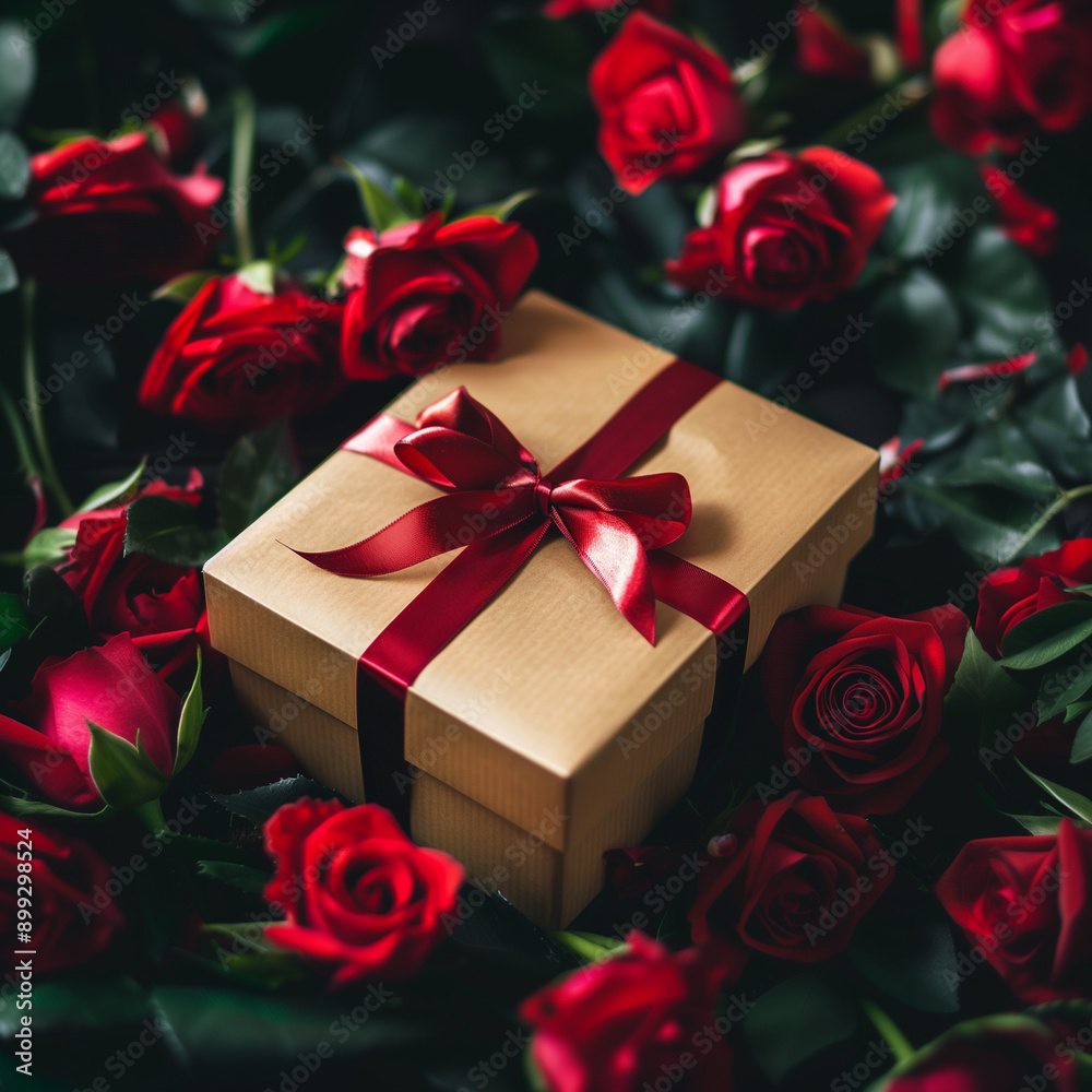 valentines-day-gift-box-with-red-roses-4k valentines-day-gift-box-with-red-roses-4k