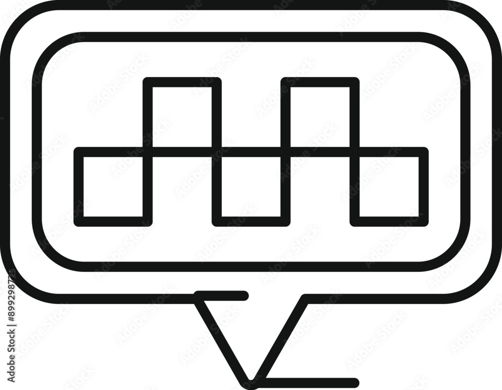 Location pin showing taxi sign, using squares to represent availability Location pin showing taxi sign, using squares to represent availability