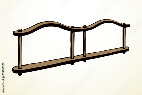 Vector drawing. Old wooden yoke