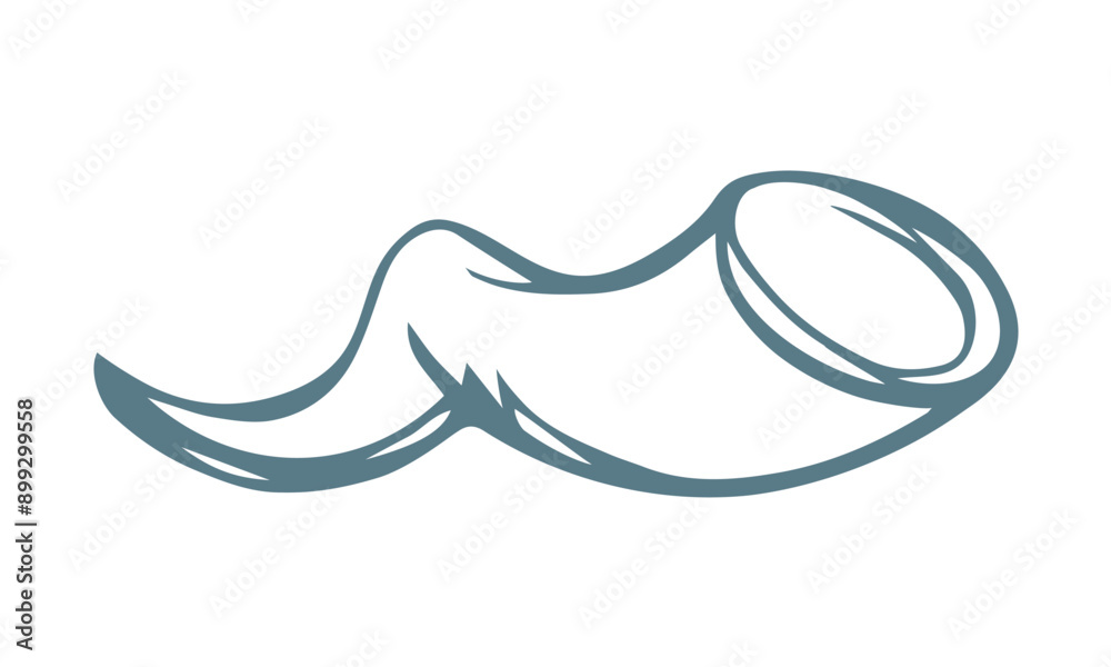 Vector drawing. Jewish ritual horn shofar Vector drawing. Jewish ritual horn shofar