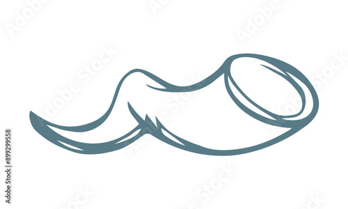 Vector drawing. Jewish ritual horn shofar