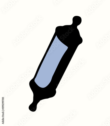 Vector drawing. Jewish box with torah. Mezuzah