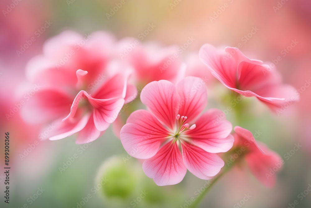 Tender geraniums flower bokeh background, AI Generated Tender geraniums flower bokeh background, AI Generated