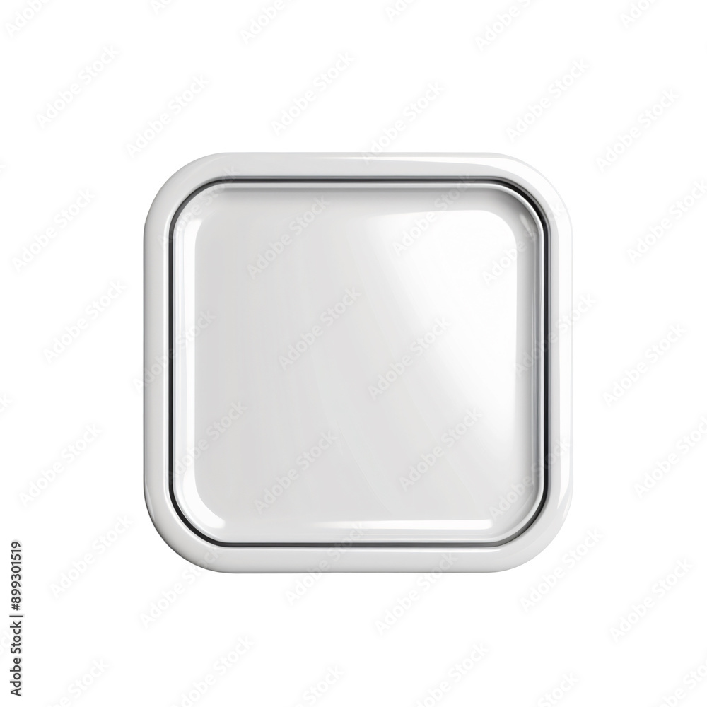 Elegant 3D Rounded Rectangle Frame with Beveled Edges Isolated on White and Transparent Background Elegant 3D Rounded Rectangle Frame with Beveled Edges Isolated on White and Transparent Background