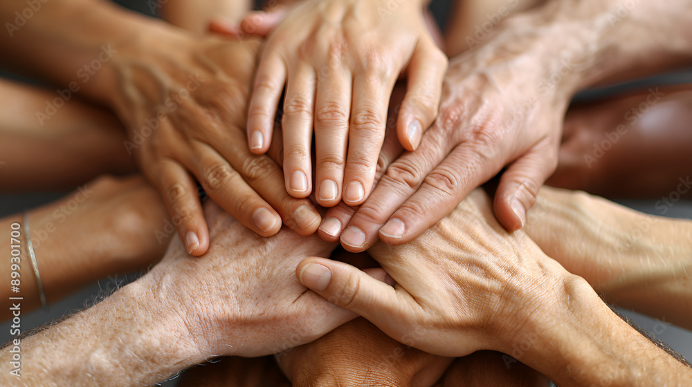 closeup photo of a stack of hands working together closeup photo of a stack of hands working together