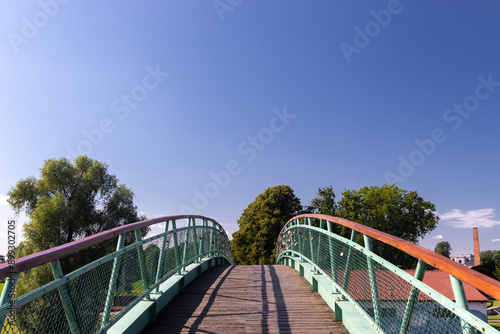 Obraz na płótnie Bridge over the Oder River in Nowa Sól, Lubusz region, Poland. w salonie