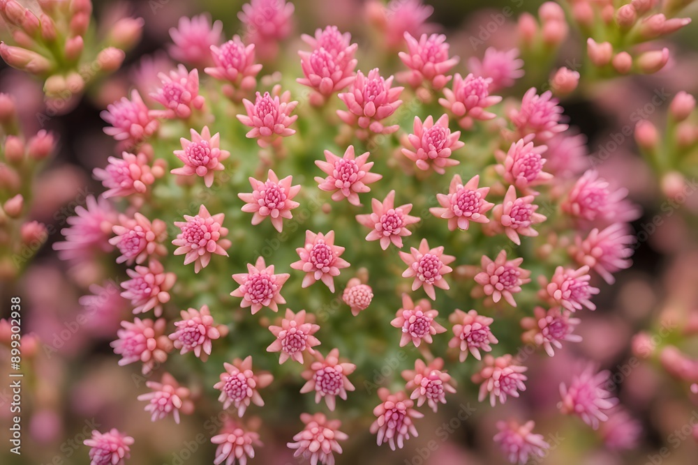 Stonecrop flower bokeh background, AI Generated Stonecrop flower bokeh background, AI Generated