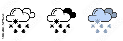 The Snow icon represents frozen precipitation that covers landscapes in a blanket of white. It symbolizes cold, winter, and seasonal changes.