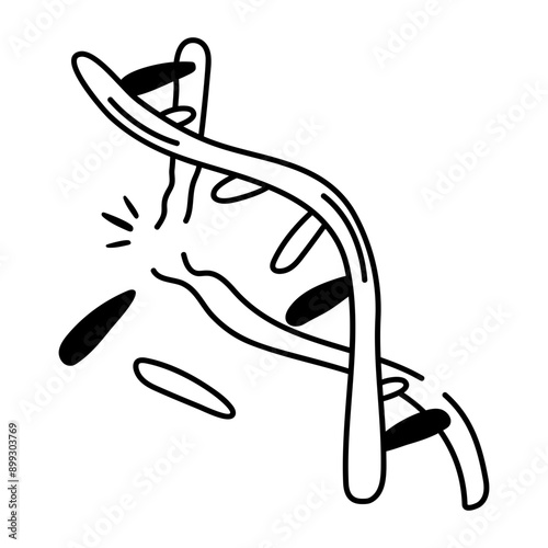 A doodle icon of dna damage