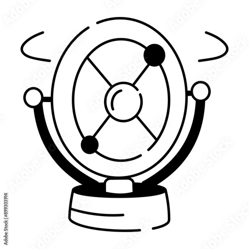 A doodle style icon of kinetic orbital