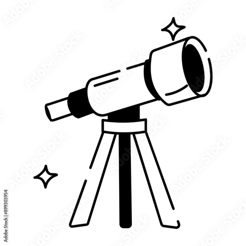A telescope icon in doodle style