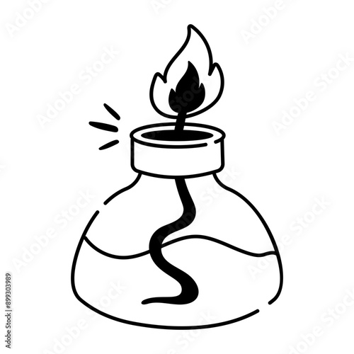 A sketchy icon of spirit lamp