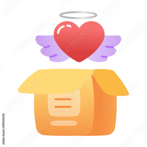 A flat style icon of valentine delivery 