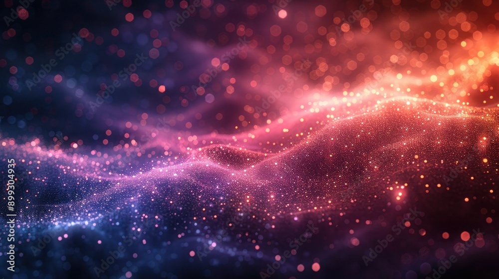 Obraz premium Magical Glowing Starry Cloud with Glitter Particles and Christmas Decoration on Isolated Background - Vector Illustration