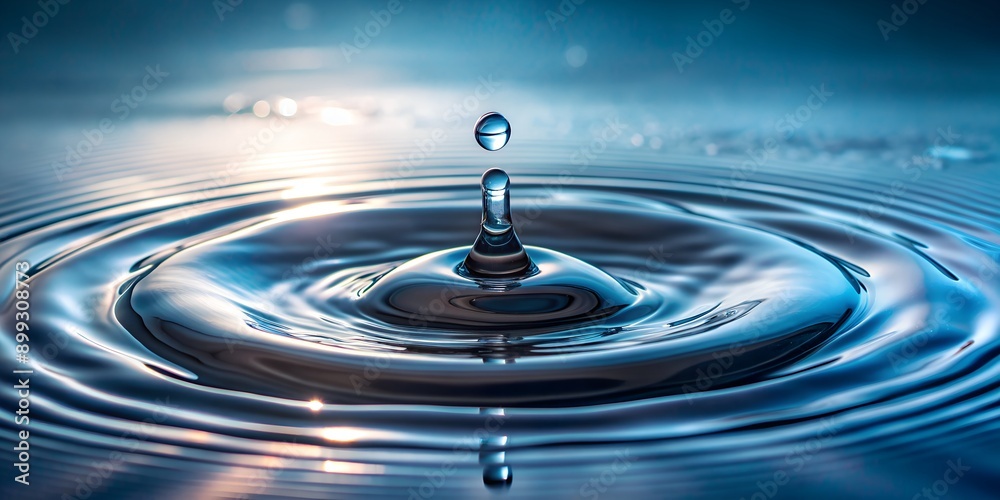 A single drop of water splashing into a clear puddle Generative By AI A single drop of water splashing into a clear puddle Generative By AI