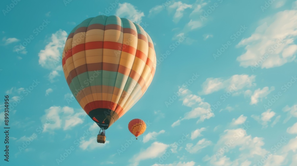 Fototapeta premium A hot air balloon in the sky, AI generated Image