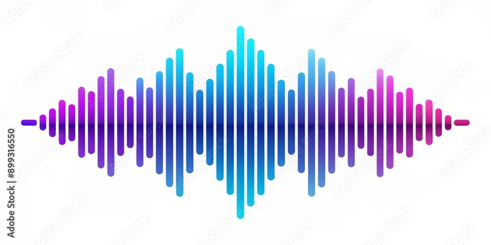 Stylized abstract soundwave logo icon featuring a line wave audio frequency pattern resembling a podcast or radio signal in a vibrant blue and purple hues. Stylized abstract soundwave logo icon featuring a line wave audio frequency pattern resembling a podcast or radio signal in a vibrant blue and purple hues.