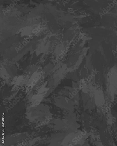 Abstract monochromatic background varying shades of dark gray and black with expressive and textured brushstrokes
