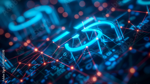 Abstract matrix background digitally generated motion big data analysis, metaverse simulation, artificial intelligence, cyber environment